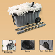 Apex Magic Spin Mop Cleaning Set with Dual Chamber Bucket & Wheels